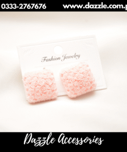 barbie square floral studs