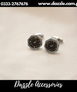 black numeric cufflinks