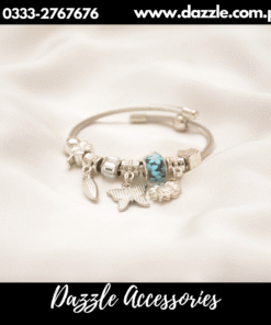 blue bead charm bracelet