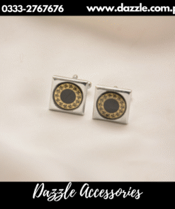 contemporary silver black cufflinks