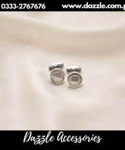 elegant silver Circle cufflinks