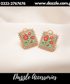 ethnic meenakari mint studs