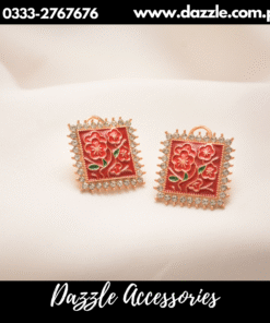 ethnic meenakari red studs