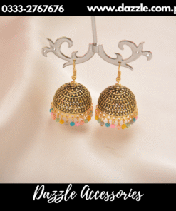 golden multi jhumka