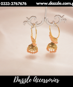 golden skin pearl jhumka