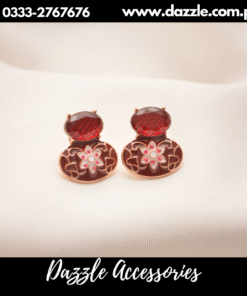 gorgeous meenakari maroon Studs