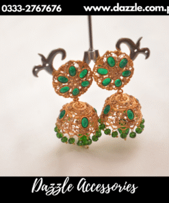 green golden jhumka