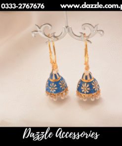 meenakari Blue baali jhumka