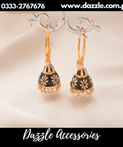 meenakari black baali jhumka