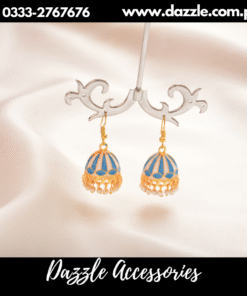 meenakari blue jhumki