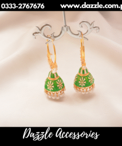 meenakari green baali jhumka
