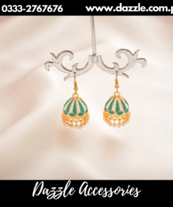 meenakari green jhumki