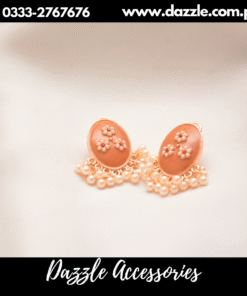 meenakari pearl drop rust brown studs