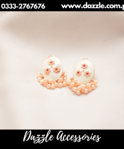 meenakari pearl drop white studs