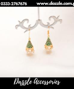 mini cone green jhumki