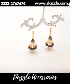mini cone white black jhumki