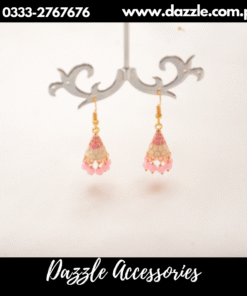 mini cone white pink jhumki