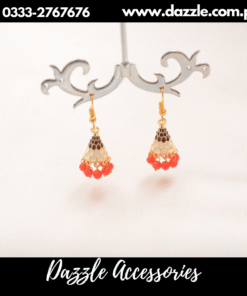 mini cone white red jhumki