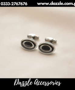 oval shaped black cufflinks
