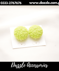 polka green floral studs