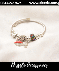 Red lipstick charm bracelet