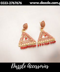 red triangle earrings