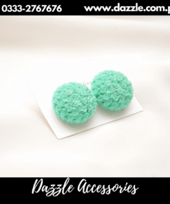 sea green floral studs