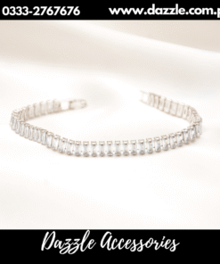 silver brick stone bracelet