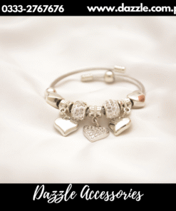 silver heart charm bracelet