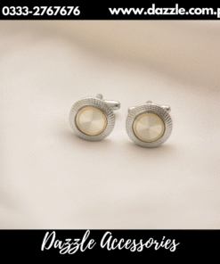 silver white cufflinks