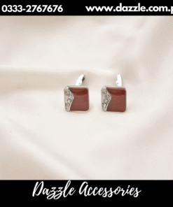 square brown cufflinks