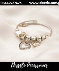 stone heart charm bracelet
