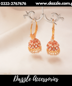 traditional meenakari red baali jhumka