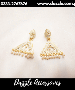 white triangle earrings