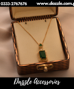 Green Zirconia Gold Plated Pendant