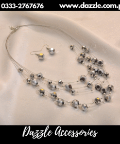 Grey Pearl Adorned Necklace Pendant