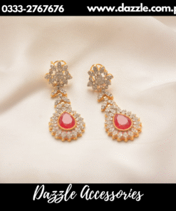 Luxurious red zirconia Earrings