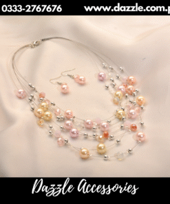 Pearl Adorned Necklace Pendant with Earrings
