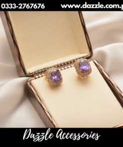 Purple Gem Zirconia Studs