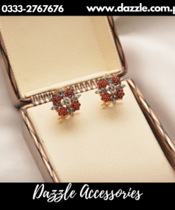 Radiant deep red studs