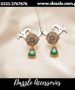 Zirconia Green Gem drop earrings
