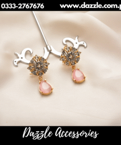 Zirconia pink Gem drop earrings