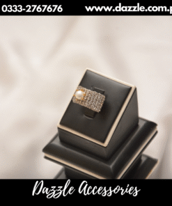 diamond cut pearl stone ring