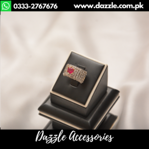 diamond cut blue stone ring - Ruby