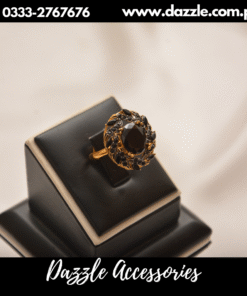 trendy black gem ring