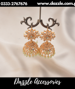 trendy mint golden jhumka