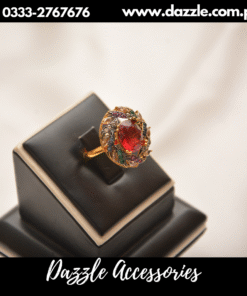 trendy red gem ring