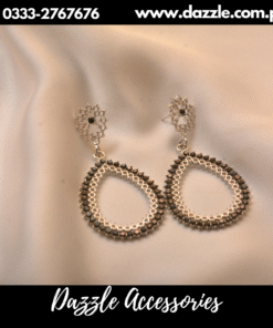 Black Silver Hoop Earrings