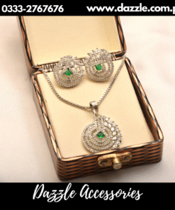 Emerald Silver Pendant with Tops