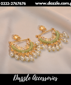 Ethnic Golden Mint Baala Earrings